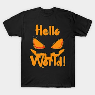 Halloween scary spirit hello world T-Shirt